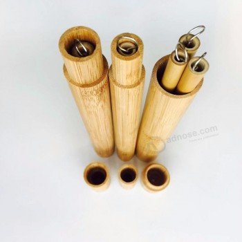 Cadeaux et artisanat en bois de bouleau naturel Boîte de tubes de bambou en bois de bouleau naturel pour brosse à dents en paille de bambou