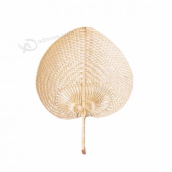 Natural Raffia Fans Handheld Heart Shaped Bamboo Fan  bamboo crafts