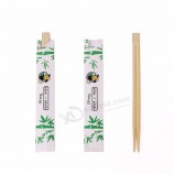 Natural disposable bulk bamboo custom printed individually paper wrapped chopsticks,sushi chopsticks