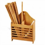 dubbele rij bamboe chopstick mand houder opknoping kooi servies servies organisator organizer gebruiksvoorwerp droogrek
