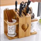 Échantillons personnalisés gratuits, baguettes en céramique de cuisine, tube, vaisselle ménagère, baguettes, cuillère de stockage, cage pour le rangement de la cuisine