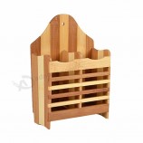 Porte-vaisselle à double rangée pour mur suspendu Étagère à linge de baguettes en bambou