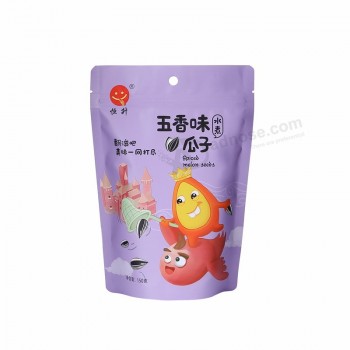 Plastique laminé, imprimé personnalisé, thermoscellage, feuille mylar, sac ziplock, emballage de collation d’aliments d’épices