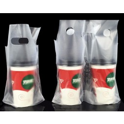 Einweg- und Doppelbecher zum Mitnehmen tragbarer Plastikfruchtsaftgetränkbeutel nach Maß