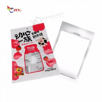 Sac d’emballage alimentaire à trois côtés Sac d’emballage alimentaire à poche plate pour l’impression de sacs en plastique de bonbons