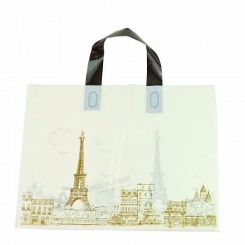 Vente en gros 100 % écologique durable PE personnalisé imprimé Shopping Sacs cadeaux en plastique transparent avec votre propre logo