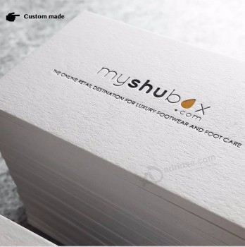 Impression typographique personnalisée Coton papier carte cartes de visite en relief avec son propre logo