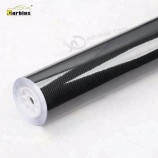 Carbins 6D Habillage en vinyle de fibre de carbone noir brillant Feuille de couverture auto-adhésive amovible pour porte, table, bureau, ordinateur,