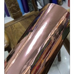 Hochwertiger 1,52x30m Kleber Car Wrap Aufkleber Roségold Spiegel Chrom Vinylfolie