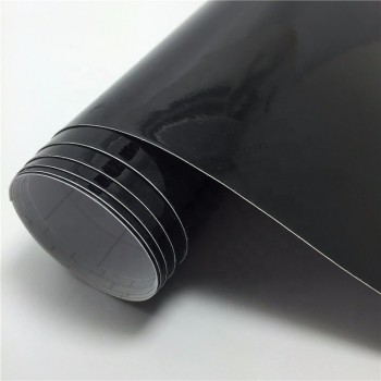 1,52x28m kundenspezifischer Aufkleber glänzend schwarz Autoverpackung selbstklebendes Vinyl