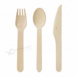 Éco-responsable jetable couteau en bambou fourchette cuillère ensemble ensembles de couverts en bambou