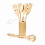 Ensemble de cuillères de cuisine en bois de bambou naturel de crème glacée naturelle de haute qualité