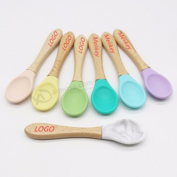 Cuillère d’entraînement à l’alimentation en bois de bambou en bambou de qualité alimentaire