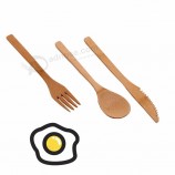 Vente en gros d’ustensiles en bambou ensemble fourchette cuillère couteau