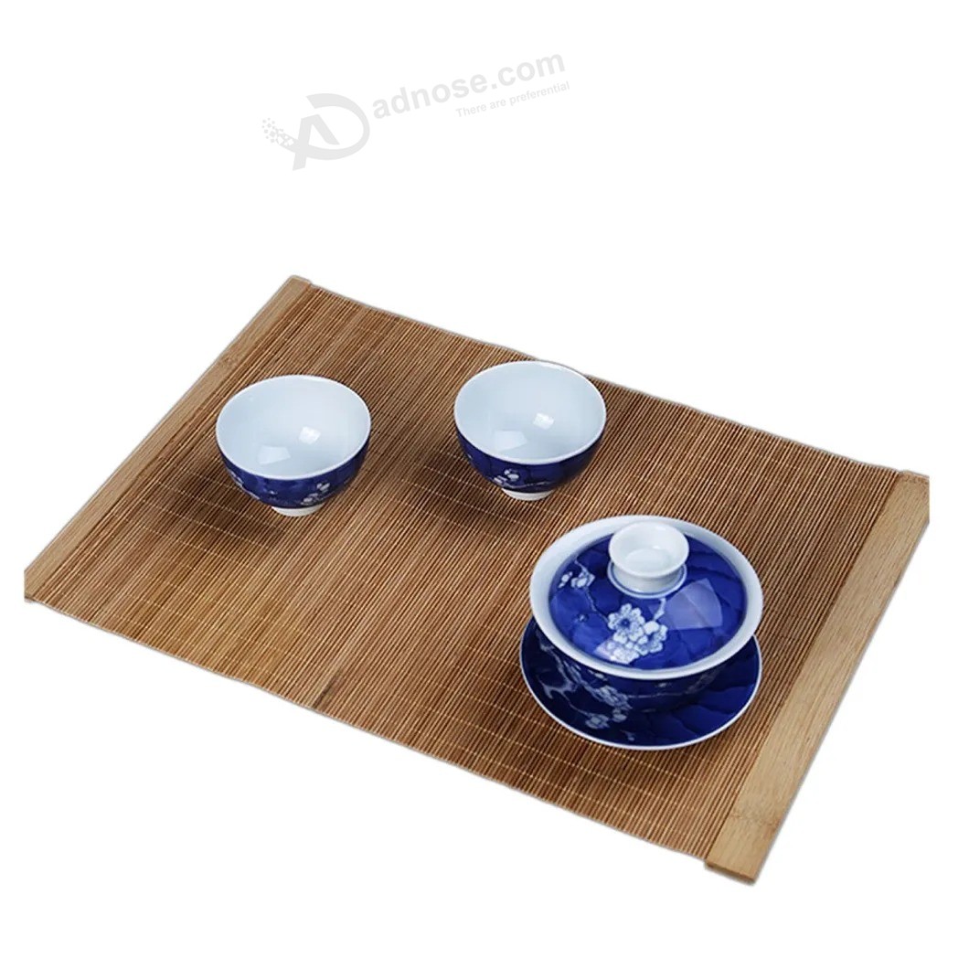天然茶杯垫竹桌垫转轮