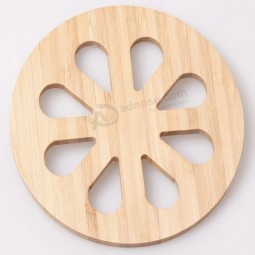 Conception personnalisée Bambou Thé Tasse à café Pad Carré Rond Durable Boisson Mat Sets de table Décor Maison Table Résistant à la chaleur Noyer Bambou Sous-verres