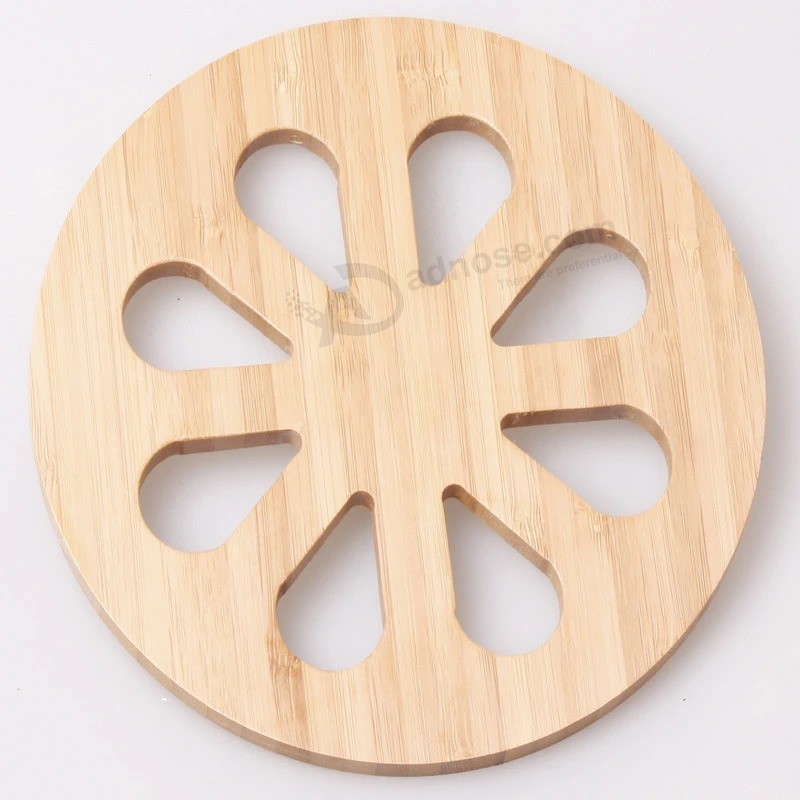Custom design Bamboo Tea coffee Cup Pad square Round durable Drink Mat placemats Decor home Table heat Resistant walnut Bamboo Coasters