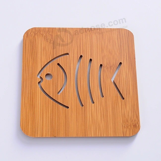 Design personalizado De Bambu Chá Xícara de café Almofada quadrada Rodada durável Placemats Tapete Decoração de mesa Em Casa Resistente Ao calor noz Coasters De Bambu