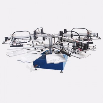 industriële cnc digitale 4 kleuren roterende carrousel rol om uv textiel tshirt volautomatische zeefdrukmachine prijs te rollen