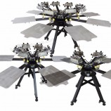 Usine vendre micro enregistrement manuel double palette en aluminium rotative T shirt 4-6-8 machine de sérigraphie couleur