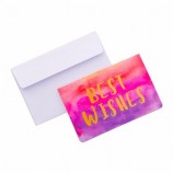 impresión de papel de tarjetas de felicitación de sobres de tarjetas de regalo baratas personalizadas