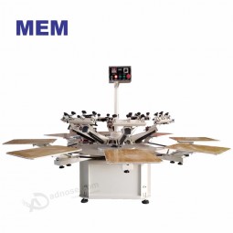 ZB-8 Haute Qualité 8 Station Semi Automatique Rotary T Shirt Sérigraphie Machine