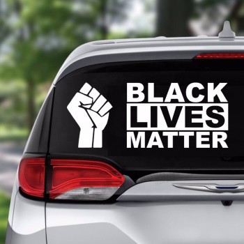 Poing personnalisé « Black Lives Matter » Autocollant de voiture auto-adhésif créatif Fenêtre en verre PVC autocollant