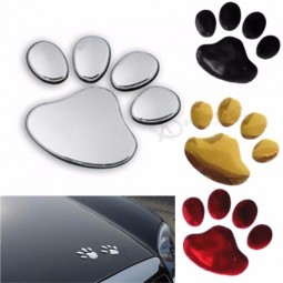 1对汽车贴纸Dog Paw 3D动物狗猫熊足迹PVC汽车贴纸尼克盖贴纸用于汽车汽车摩托车装饰