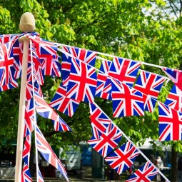 customized letter printed plastic pennant string flag hanging triangle bunting flag