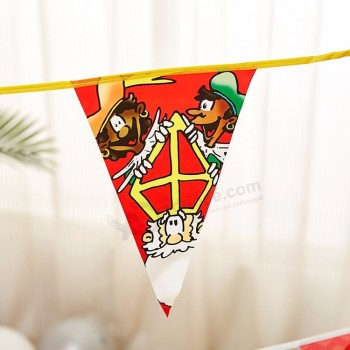 Hot selling halloween festival triangle shape different design hanging bunting flags pennant string flag