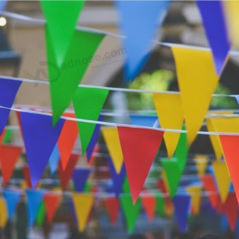 Vente en gros intérieur / extérieur coloré Noël Mini fanion bannière Bunting événement et drapeau publicitaire de dos