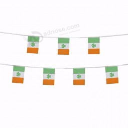 manufacturers customized outdoor  68D polyester irish string flag silk screen printing OEM ireland flag bunting