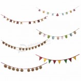 fiesta en casa colgando personalizado navidad tela decorativa bunting banderas bandera