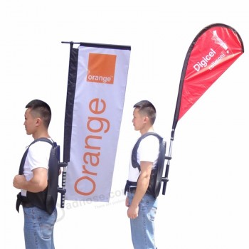 Sac à dos poteau, publicité personnalisée, sac à dos, couteau, sac à dos, plume, veau rétractable, drapeau de vélo