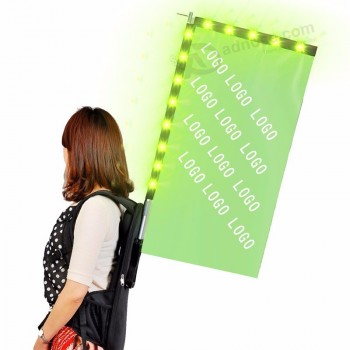 USB LED benutzerdefinierte Werbung fliegende Strandflagge Rucksack Banner