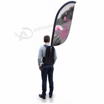 Outdoor promotional advertising flying banner feather flag backpack