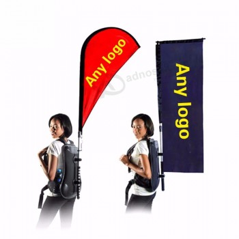 Sac à dos publicitaire imprimé LOGO personnalisé drapeau Double face drapeau imprimé sac à dos