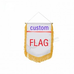 New Design Football Club Exchange Flag Pennant Flags With Tassels Printed Felt Banner For Your Event