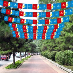 Venda QUENTE publicidade ao ar livre corrida esporte sinal de impressão personalizada poliéster pendurado carro mão bunting evento corda galhardete bandeira