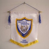 material de satén banderín bandera pequeña pared colgante banderines de fútbol universitario