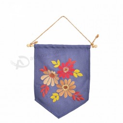 logo personalizzato stampa sublimata pianura Pin display tela di cotone appeso a parete bandiera vuota bandiera pennant