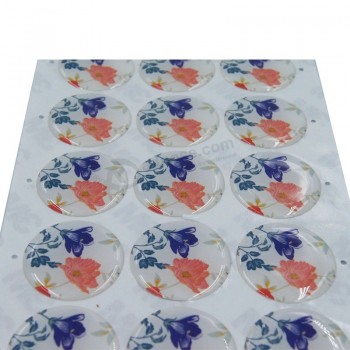 Vente chaude personnalisé imprimé 3m Doming Epoxy autocollant pour la décoration de cadeaux