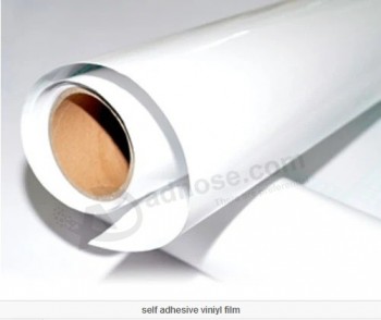 adesivo autocolante de PVC branco brilhante para impressão com solvente ecológico