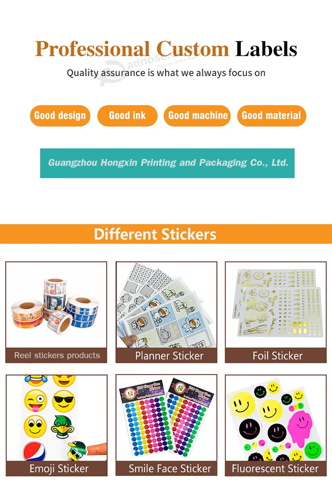 Custom label Waterproof vinyl Self adhesive Logo sticker Label, roll Printing adhesive Product design Printing labels Stickers