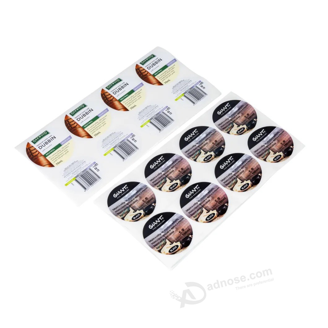 Waterproof clear Transparent PVC Pet bopp Vinyl adhesive Paper printing Label Sticker