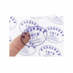 Custom Logo Printing Transparent Clear Self Adhesive Vinyl Decal PVC Label Sticker