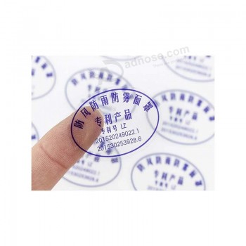 Impression de logo personnalisé transparent transparent autocollant en vinyle auto-adhésif autocollant PVC étiquette autocollant