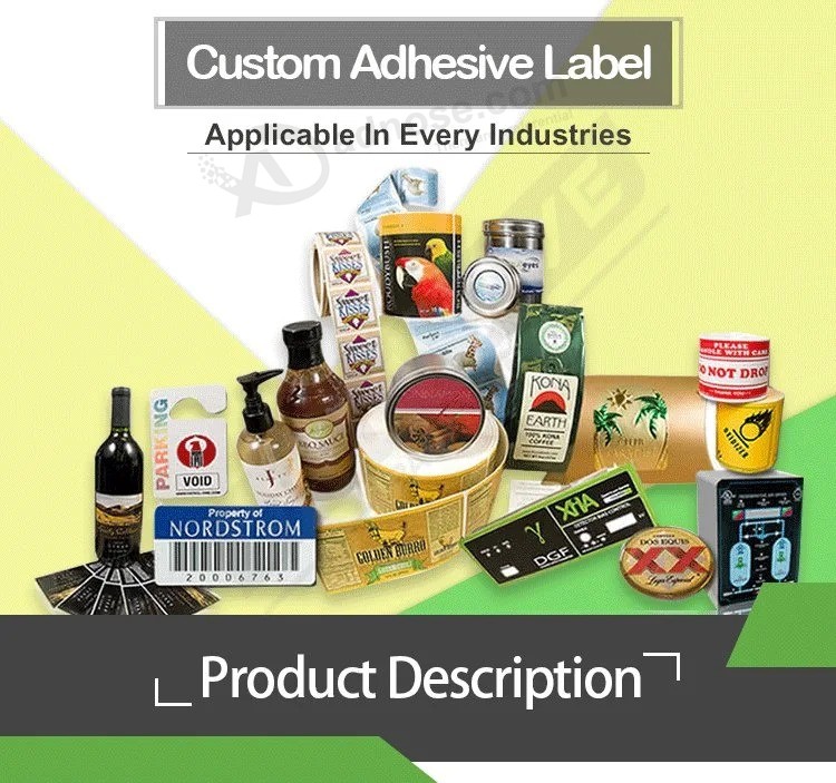 Logo personalizzato Stampa trasparente Adesivo in vinile trasparente autoadesivo Adesivo etichetta PVC