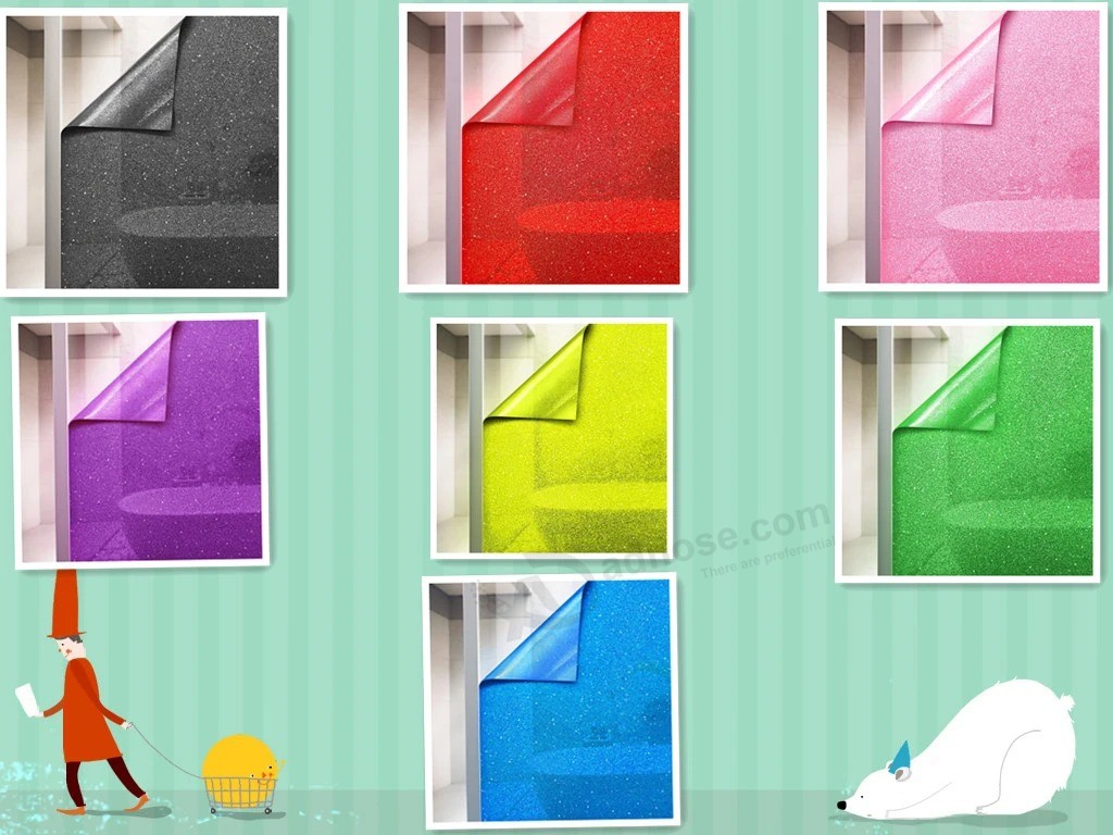 彩色窗户玻璃膜，家用装饰透明的玻璃保鲜膜