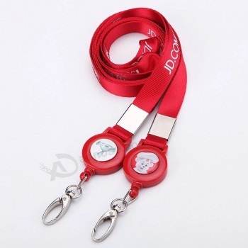 customized printing logo polyester webbing lanyard strap